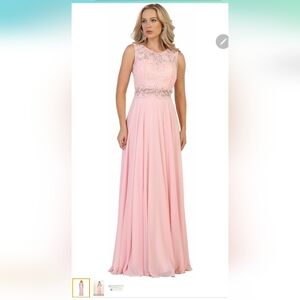 May Queen FORMALDRESSSHOPS- Elegant Sleeveless Chiffon Evening Gown